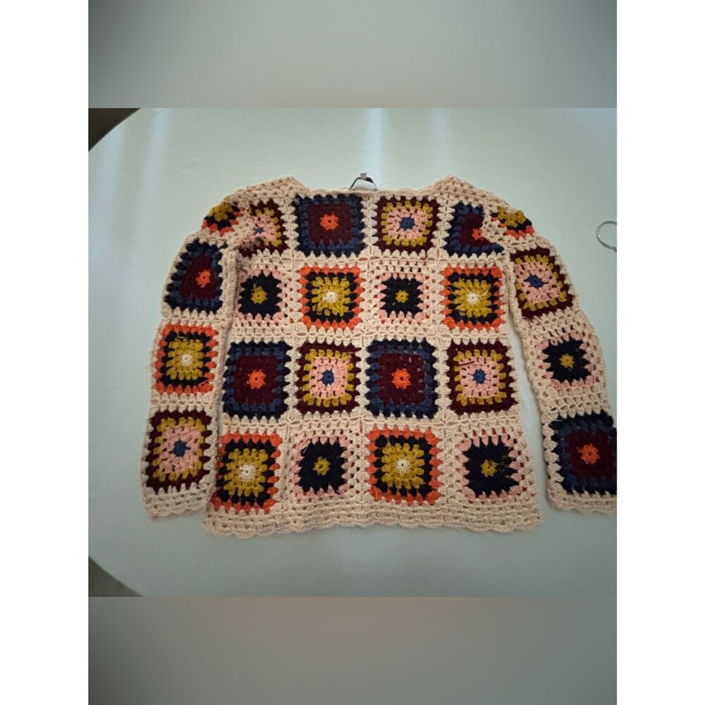 English Factory Saturday Sweater Boho Crochet Vintage Style Top Women's Small - Picture 5 of 13